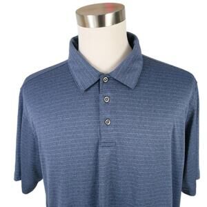 Bolle Mens Navy Blue Striped Golf Polo Shirt XXL